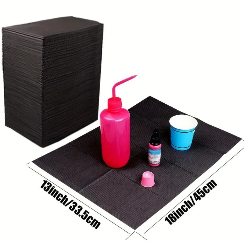 20/50/125PCS Black Tattoo Tabletop Cover Disposable Bed Sheet Fabric Waterproof Stain Resistant Cleaning Table Mat annizon.com