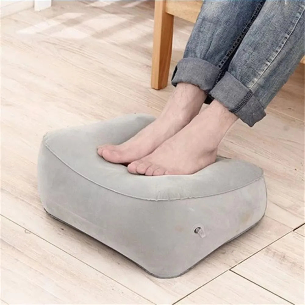 Inflatable Soft Footrest Pillow PVC Inflatable Foot Rest Pillow Cushion Air Travel Office Home Leg Up Relaxing Feet Almohada annizon.com