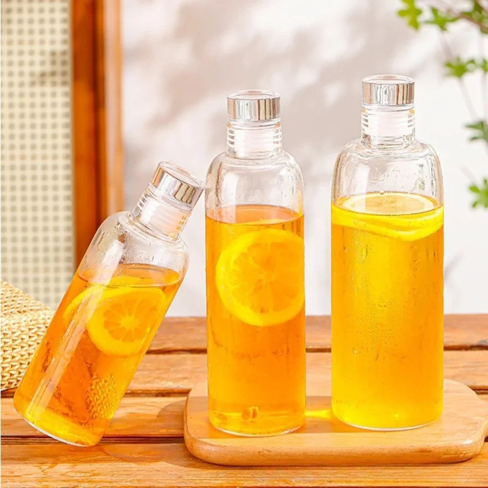 Glass Water Bottle - Leak-Proof Reusable Eco-Friendly