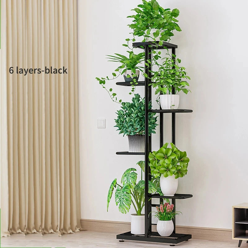 Plant Shelves Iron Potted Flower Plant Stand Rack Multiple Flower Pot Holder Shelf Indoor Outdoor Planter Display Organizer annizon.com