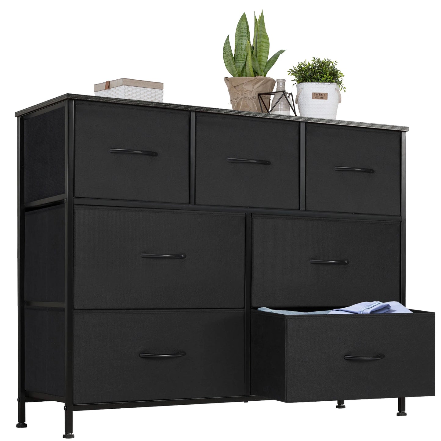 JHK Desser For Bedroom With 7 Fabric Drawers Organizer Storage Closet Chest Clothes For Living Room Display Cabinet Of Furniture annizon.com