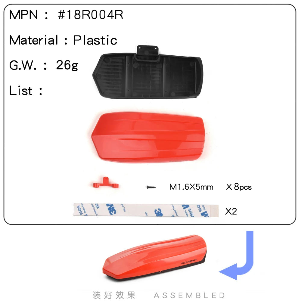 RCDream 1/18 Scale Roof Rack Roof Box for 1/18 1/24 1/12 RC Crawler Truck TRX4M Bronco AX24 #18R004 annizon.com