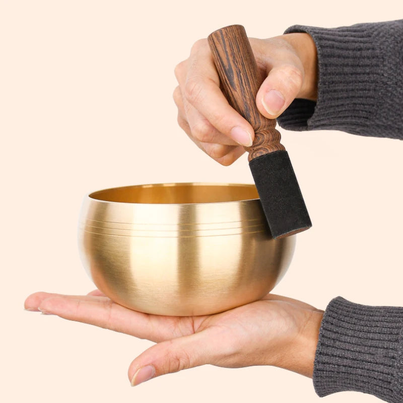 Sanskrit Bowl Nepal Tibet Buddha Tibetan Singing Bowl Yoga Meditation Chanting Bowl Brass Chime Music Therapy