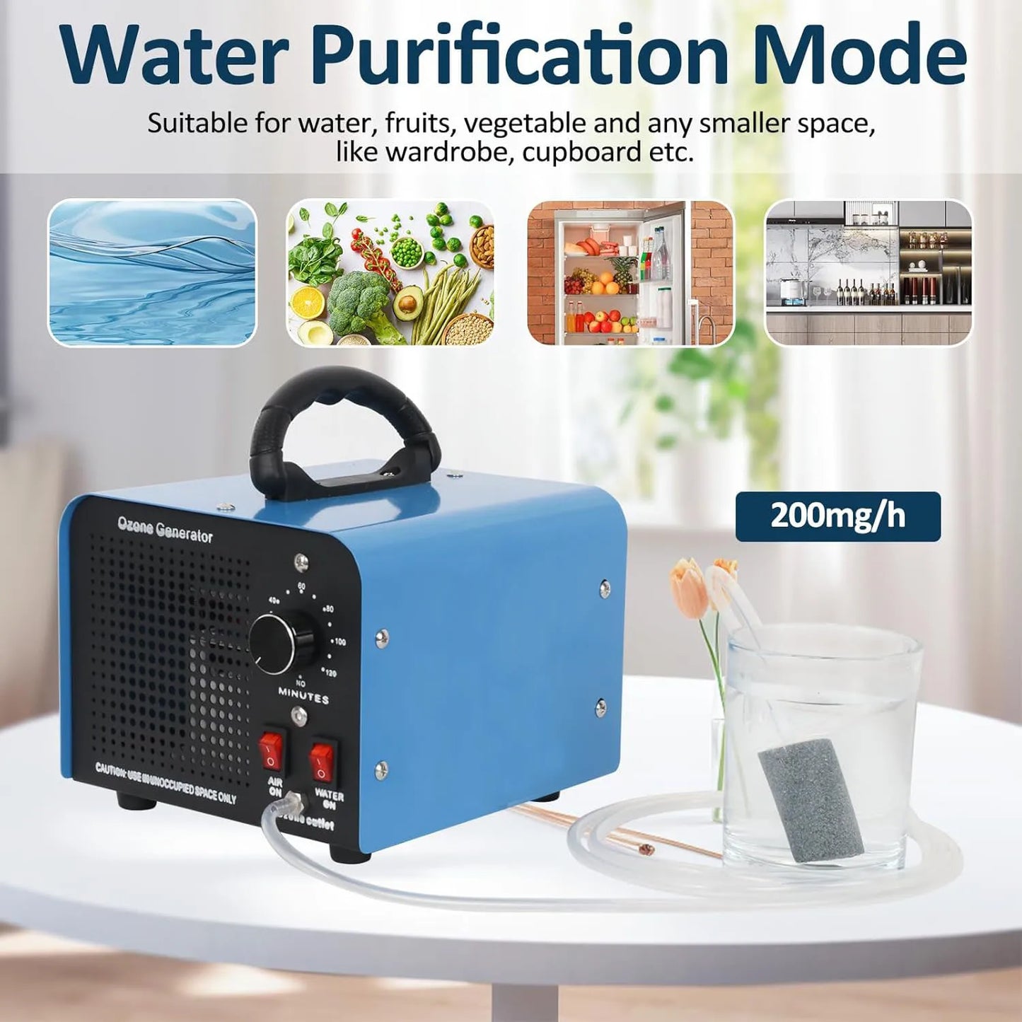 Ozone Generator 60000mg/h, Industrial/Home Ozone Machine, Odor Removal for Areas of 5,000 Square Feet