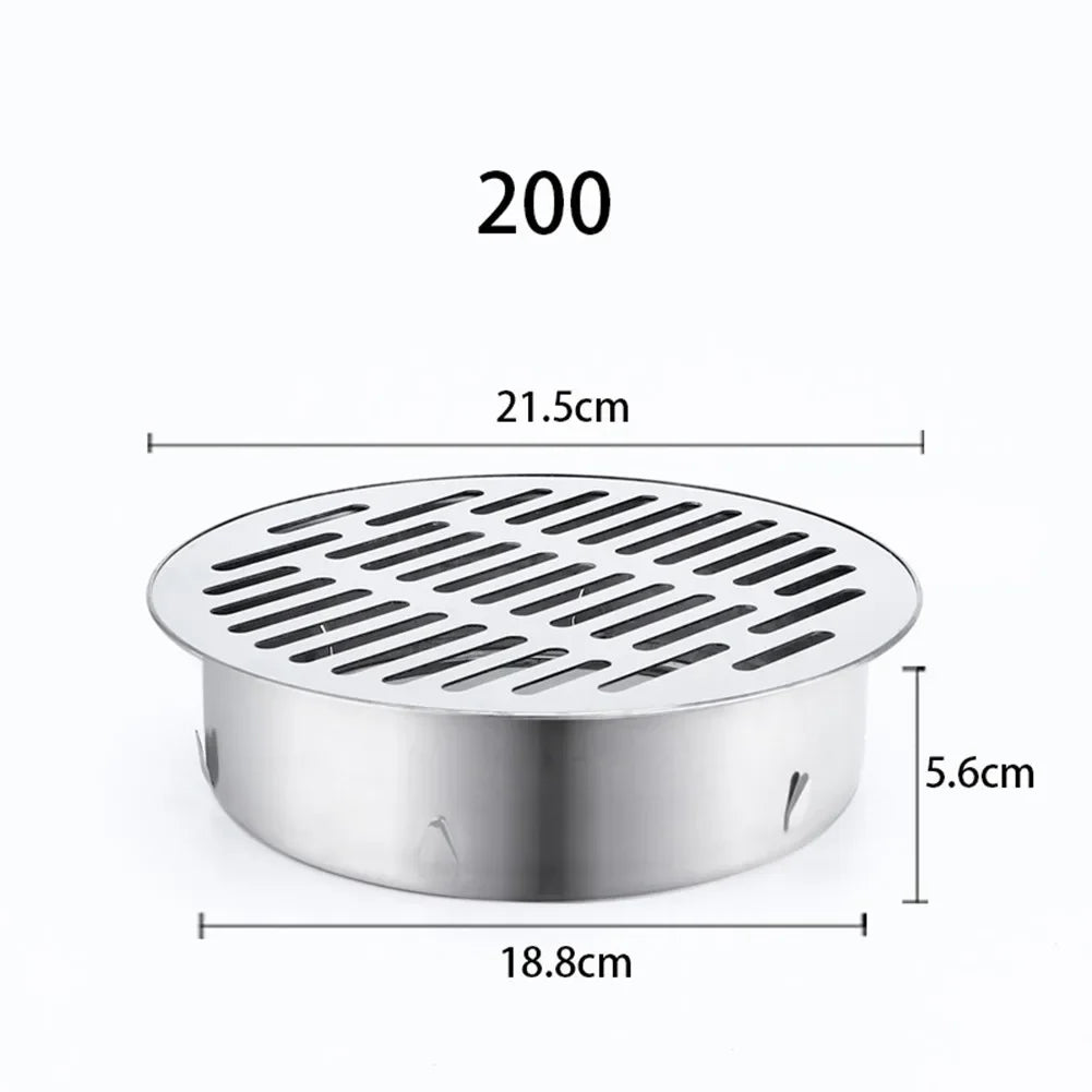 Stainless Steel Balcony Drainage Roof Round Floor Drain Cover Rain Pipe Cap Garden Outdoor Roof Anti-blocking Floor Strainer annizon.com