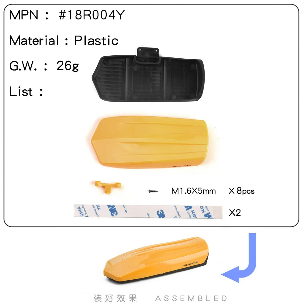 RCDream 1/18 Scale Roof Rack Roof Box for 1/18 1/24 1/12 RC Crawler Truck TRX4M Bronco AX24 #18R004 annizon.com
