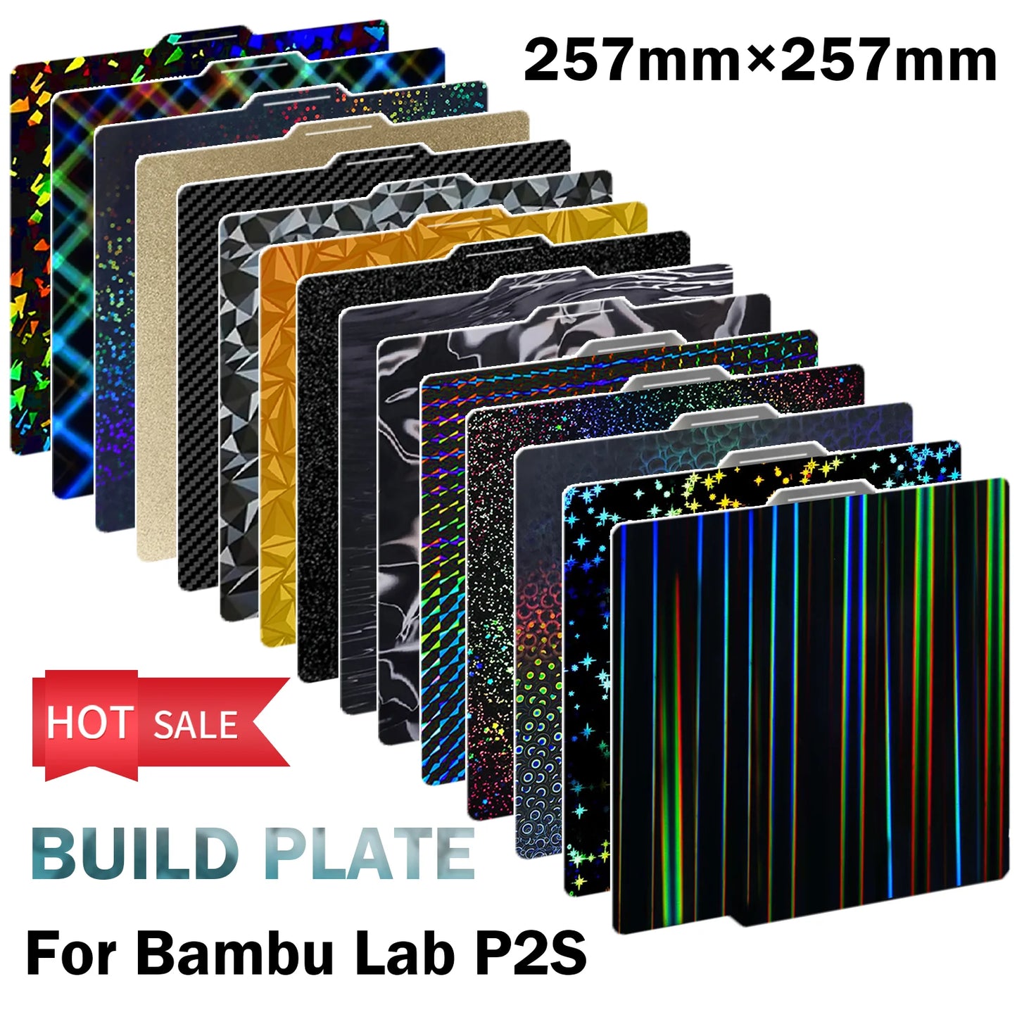 For Bambu Lab P2S Build Plate P1S X2D Pei Textured 257x257 H1H PEY Peo Sheet Spring Steel For Bambulab P2S Bamboo P1P Hot Bed annizon.com
