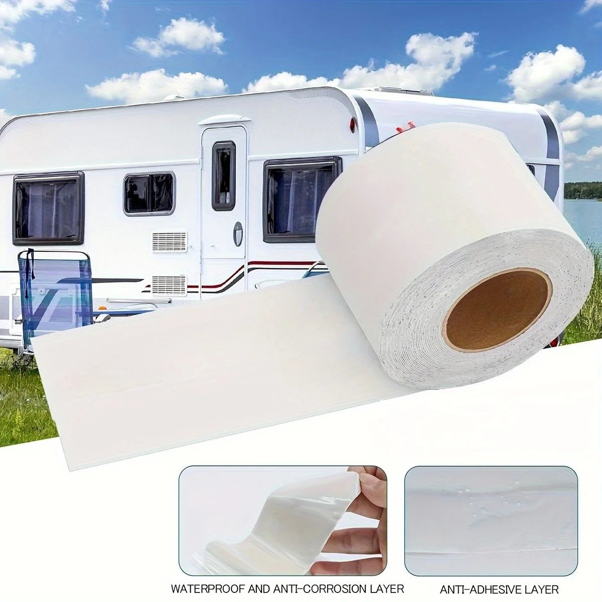 1 Roll RV Roof Tape Waterproof for RV Repair, Window, Boat Sealing, Truck And Trailer Roof Sealant RV Butyl Tape annizon.com