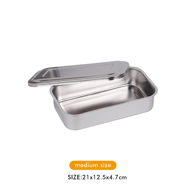 1pc Dental Disinfection Box With Lid Stainless Steel Surgical Equipments Tools Sterilizer Container Lab Instrument Tools Storage