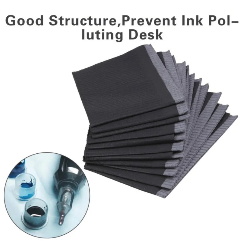 20/50/125PCS Black Tattoo Tabletop Cover Disposable Bed Sheet Fabric Waterproof Stain Resistant Cleaning Table Mat annizon.com