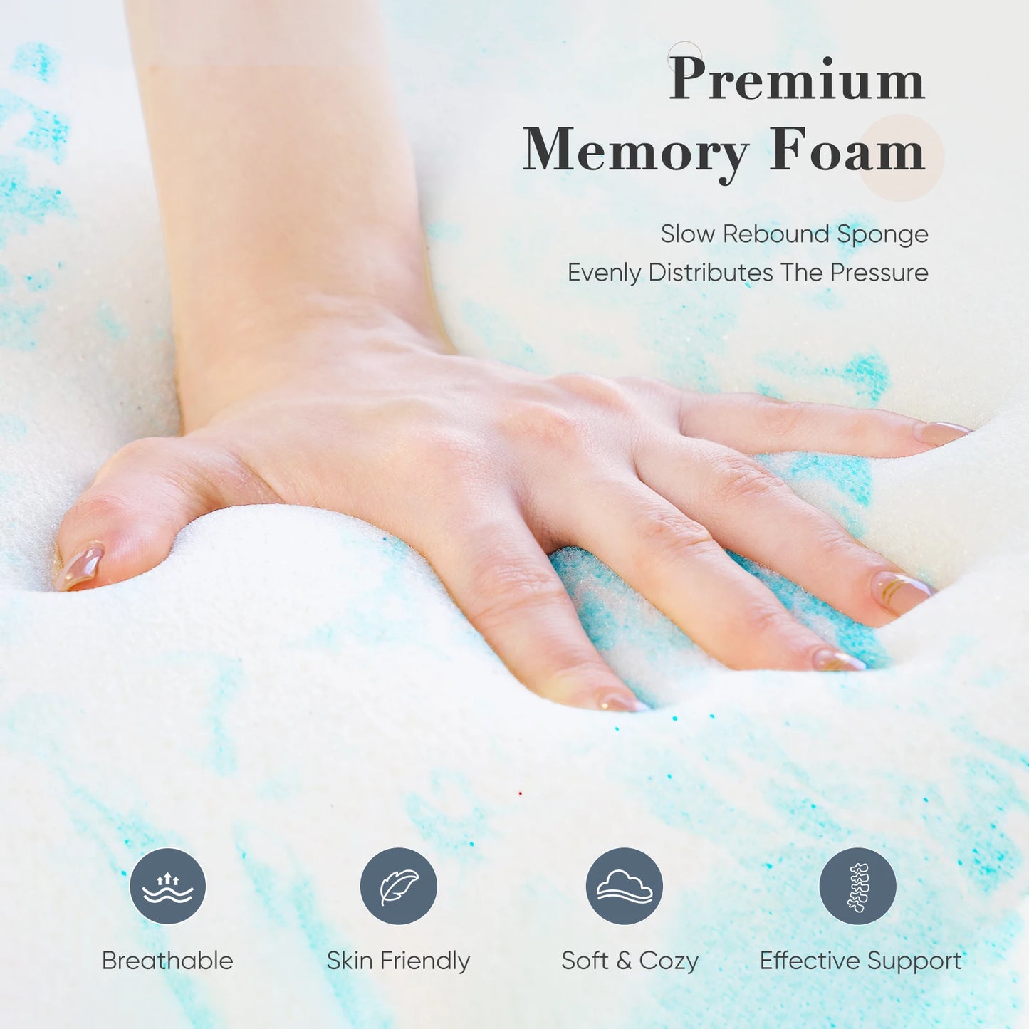 JHK 2 Inch Gel Memory Foam Mattress Topper Full Size Cooling Mattress Soft and Breathable Bed Topper School Bedroom Furniture annizon.com