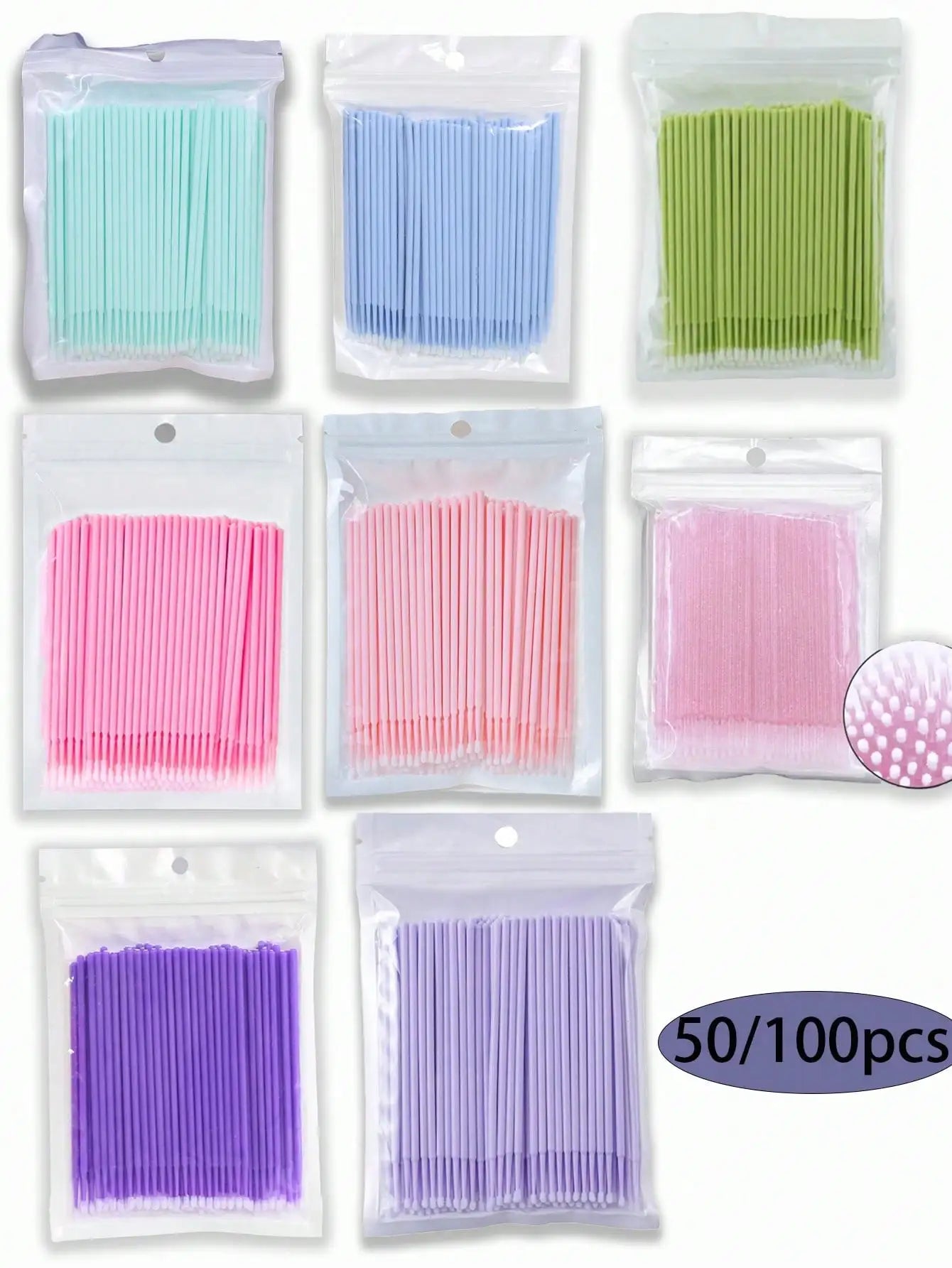 50/100pcs Nano Cleaning Swabs, Ultra Fine Makeup Remover Sticks For Eye Makeup, Contouring, Eyeliner, Lips And Skin Cleansing annizon.com