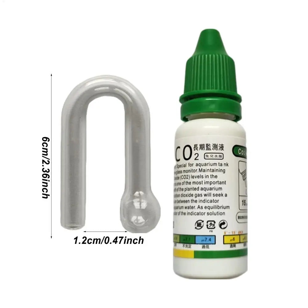 CO2 Indicator Drop Checker Solution Long Term Monitor Test Fish Tank Glass Aquatic Co2 Tester for Fish Tank Aquariums