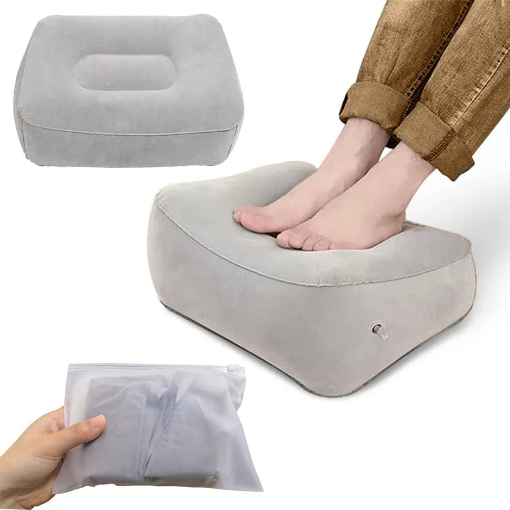 Inflatable Soft Footrest Pillow PVC Inflatable Foot Rest Pillow Cushion Air Travel Office Home Leg Up Relaxing Feet Almohada annizon.com