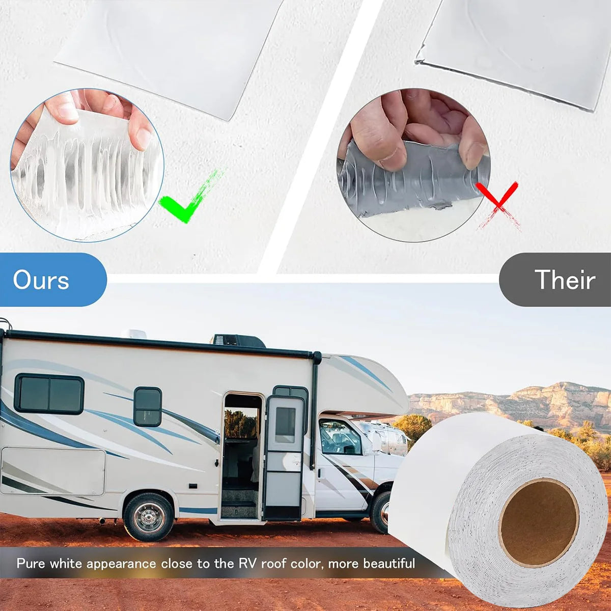 1 Roll RV Roof Tape Waterproof for RV Repair, Window, Boat Sealing, Truck And Trailer Roof Sealant RV Butyl Tape annizon.com