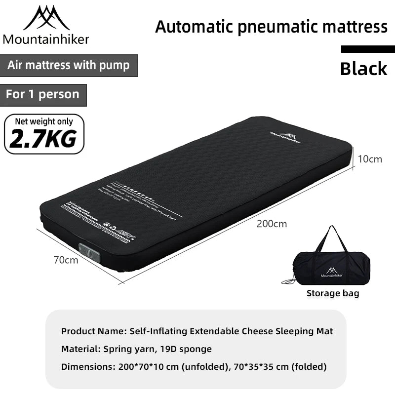 Mountainhiker Outdoor Inflatable Cheese Mattress Furnitures Special Sponge Upgrade Edition 10CM Portable Family Sleeping Pad Mat annizon.com