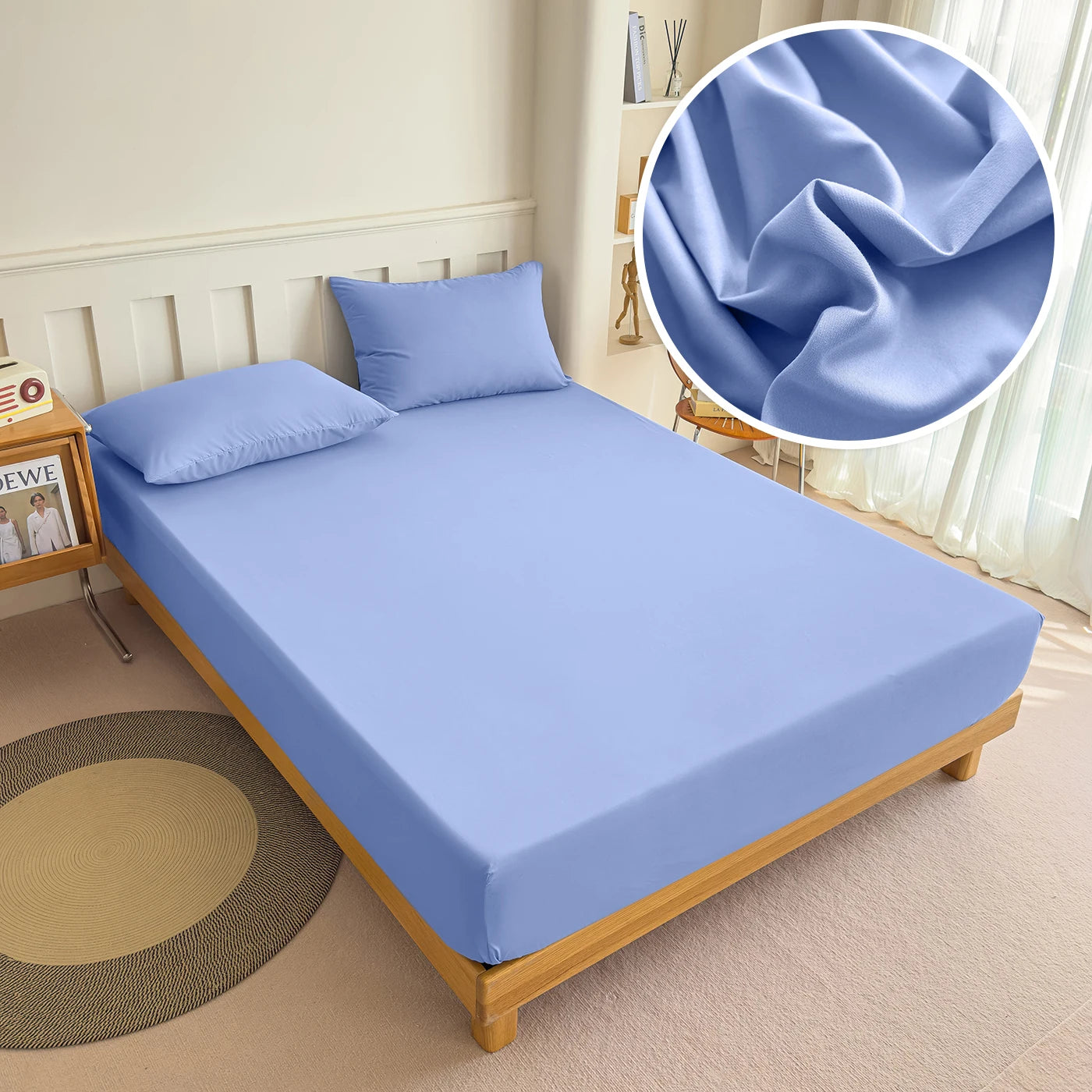 90/120/150/180x200 Fitted Bed Sheet With Elastic Band Solid Color Mattress Covers Protector Single Double King Beds 100% Polyest annizon.com