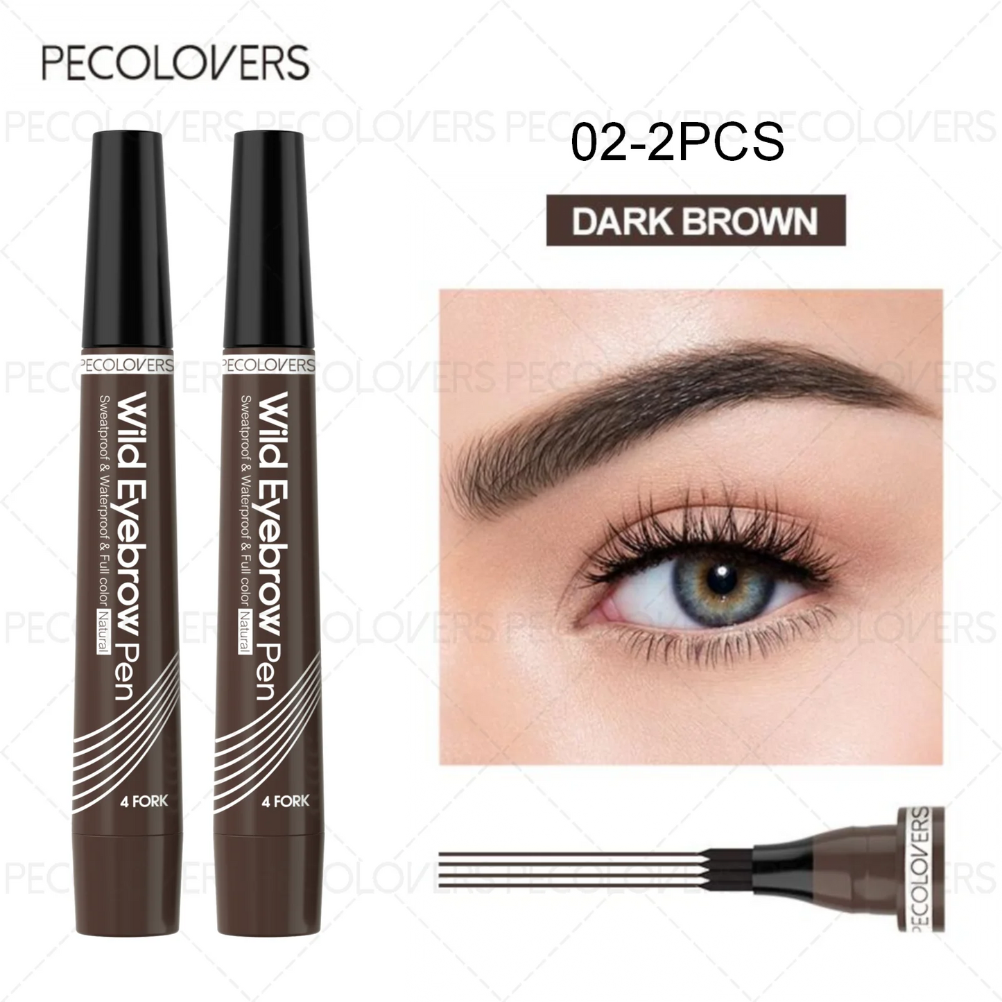 6 Colors 1pc Eyebrow Pen Waterproof 4 Split Tip Eyebrows Pen Eyebrow Tattoo Pen Waterproof Liquid Black Eyebrow Makeup Pencil annizon.com