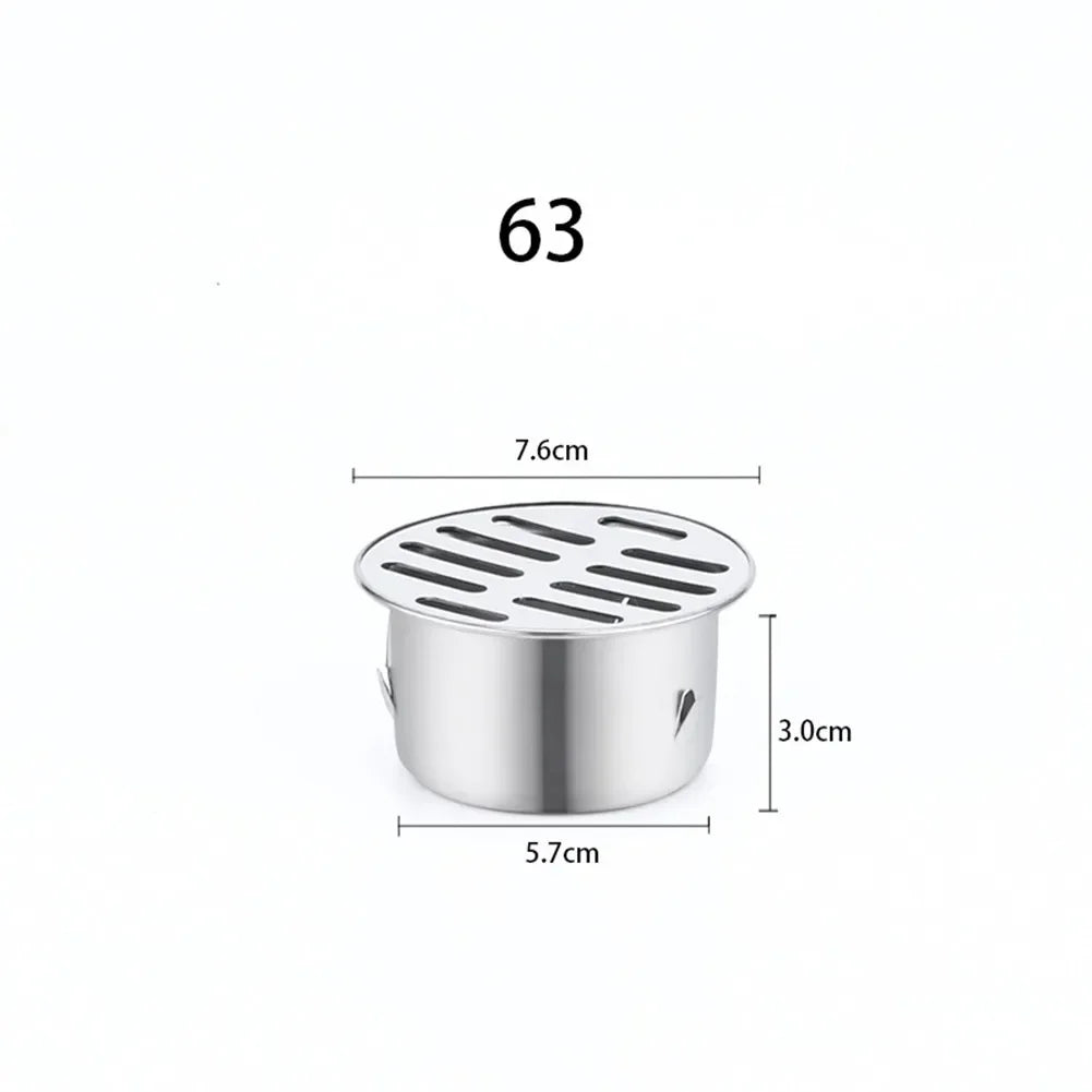 Stainless Steel Balcony Drainage Roof Round Floor Drain Cover Rain Pipe Cap Garden Outdoor Roof Anti-blocking Floor Strainer annizon.com