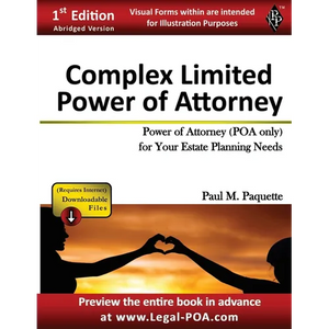 Complex Power of Attorney: Fillable Power of Attorney (POA Only) For Your Estate Planning Needs - Paperback