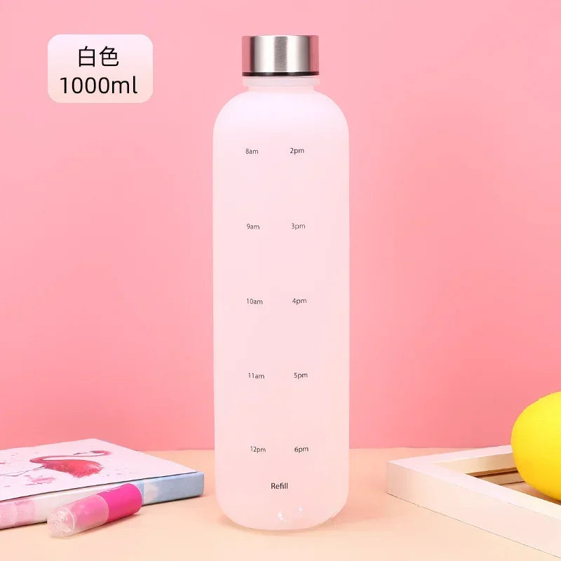 1L Water Bottle with Time Marker - BPA Free Leakproof