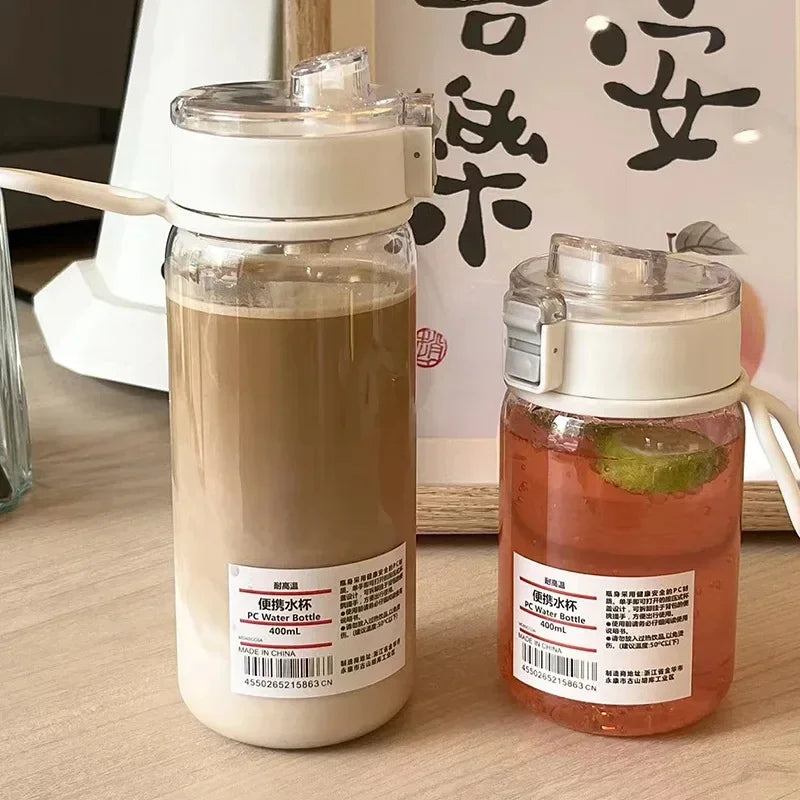 Portable Transparent Water Bottle - Kawaii Plastic Cup