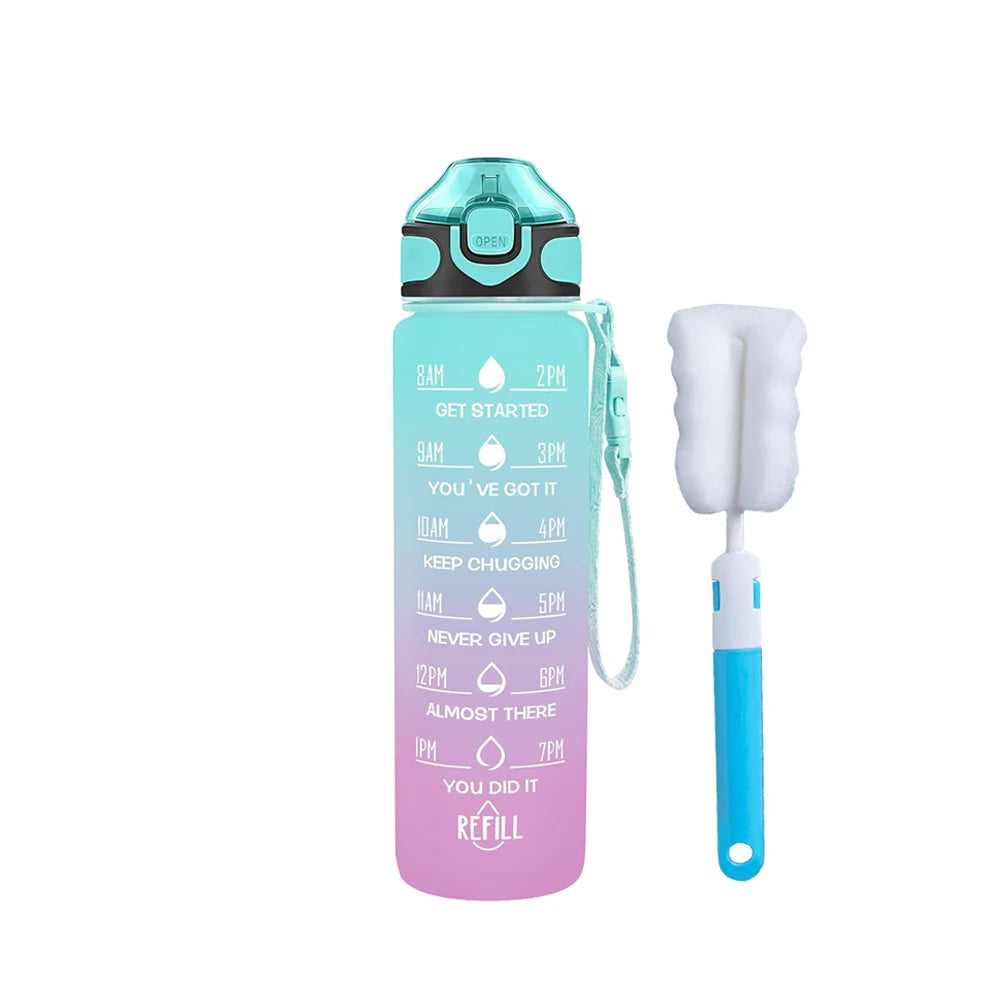 32 oz Water Bottle with Time Markers - Leakproof