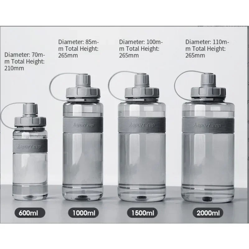 2 Liter Big Water Bottle With Straw 2L/1.5L/1L/0.6L Large Capacity School Gym Sports Drinking Bottles Fitness botella de agua 물병