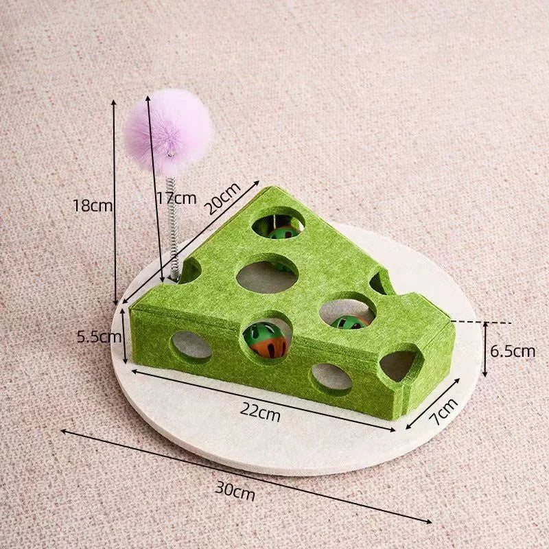 Pet Cat Puzzle Maze Holes Toys Felt Box With Bell Ball Kitten Playing Toys Interactive Funny  Cat Supplies annizon.com