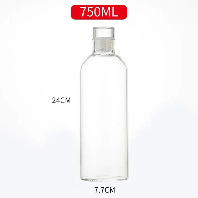 Glass Water Bottle - Leak-Proof Reusable Eco-Friendly