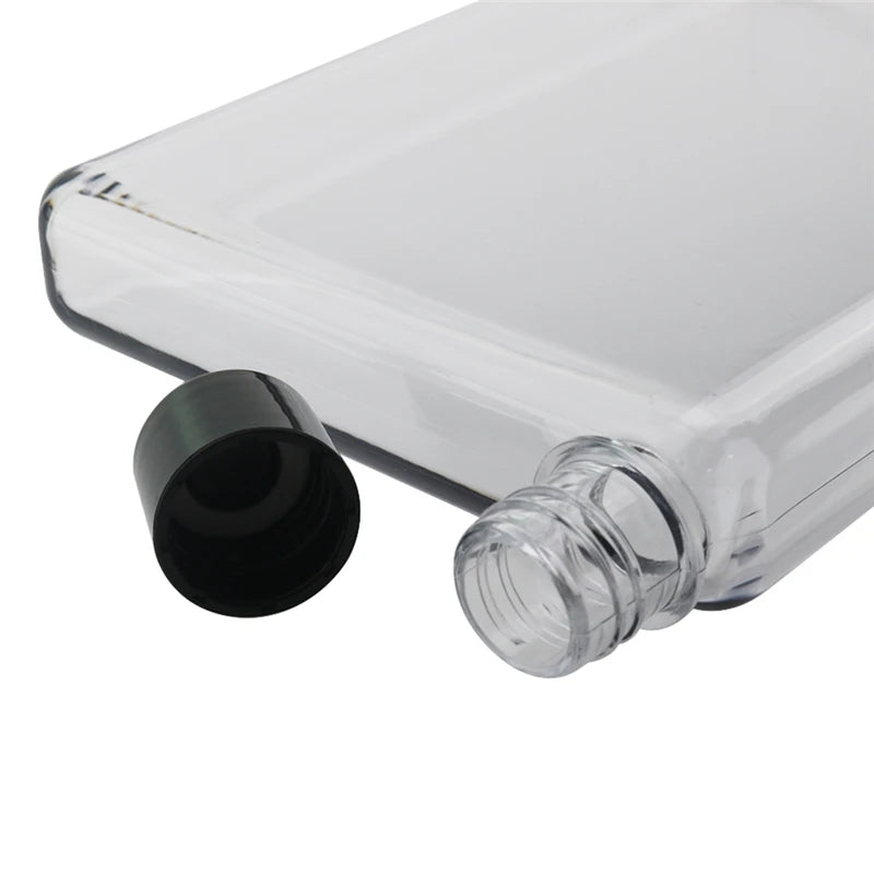 750ml Water Bottle Sports Drinking Flat Crystal Waterbottle Transparent Drinkware Plastic Kettle Portable Cup Jarra De Agua