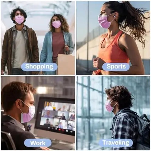 Great Value! Pink Disposable Masks - 3-Layer Breathable and Comfortable, Adjustable Ear Loops and Snug-Fitting Nose Pads - 200/100/50/10 Pieces, Cheap for Home Use, Can Be Purchased in Bulk, Perfect for Outdoor Activities, Ho