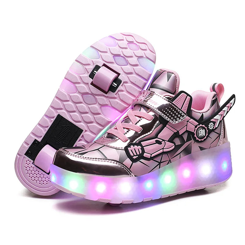 Roller Skates 2 Wheels Shoes Glowing Lighted Led Children Boys Girls Kids 2022 Fashion Luminous Sports Boots Casual Sneakers