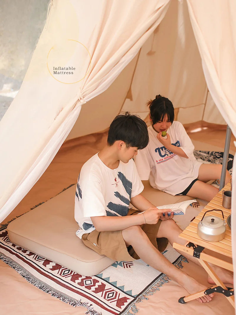 Lohascamping double Self-inflating Mattress 10cm Compact Folding Camping Mat Sleeping Bed Pad 1-2 Person floor tent Air Mat annizon.com