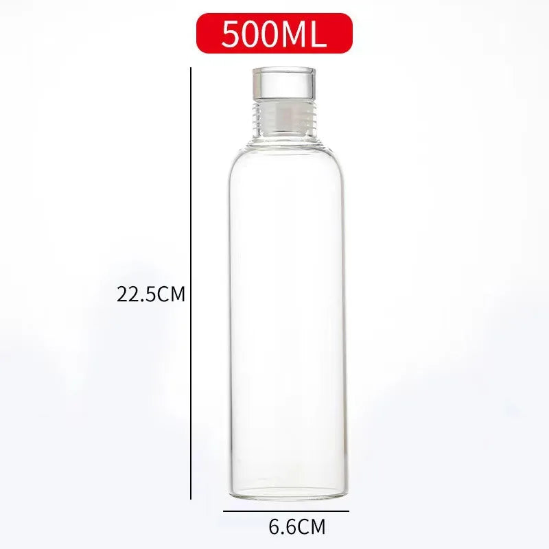 Glass Water Bottle - Leak-Proof Reusable Eco-Friendly