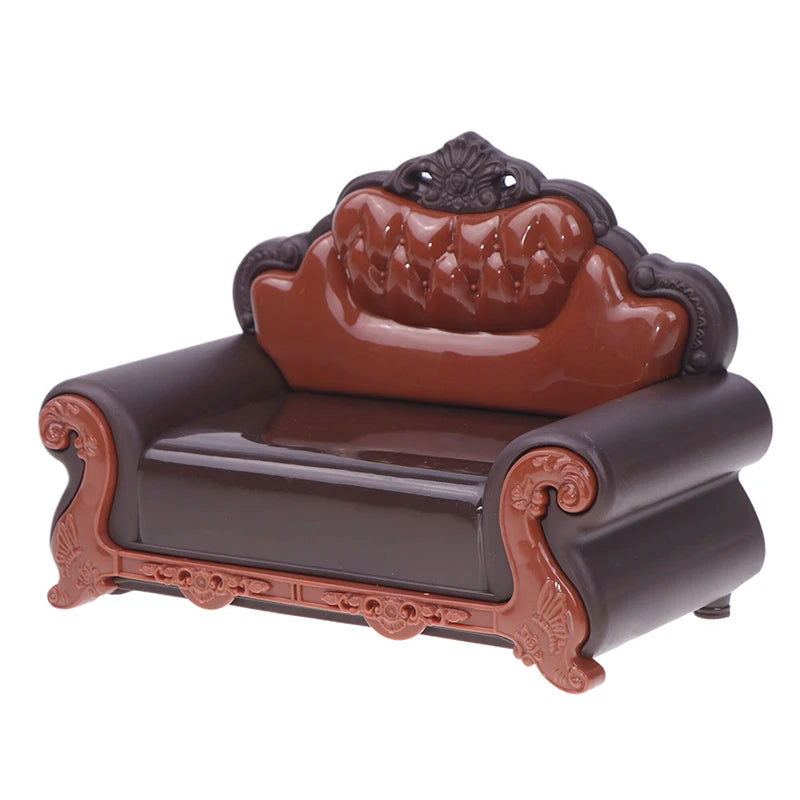 Mini Dollhouse Furniture Sofa with Pillow Set Simulation 1:12 Miniature Living Room Kids Pretend Play DIY Doll House Decor annizon.com