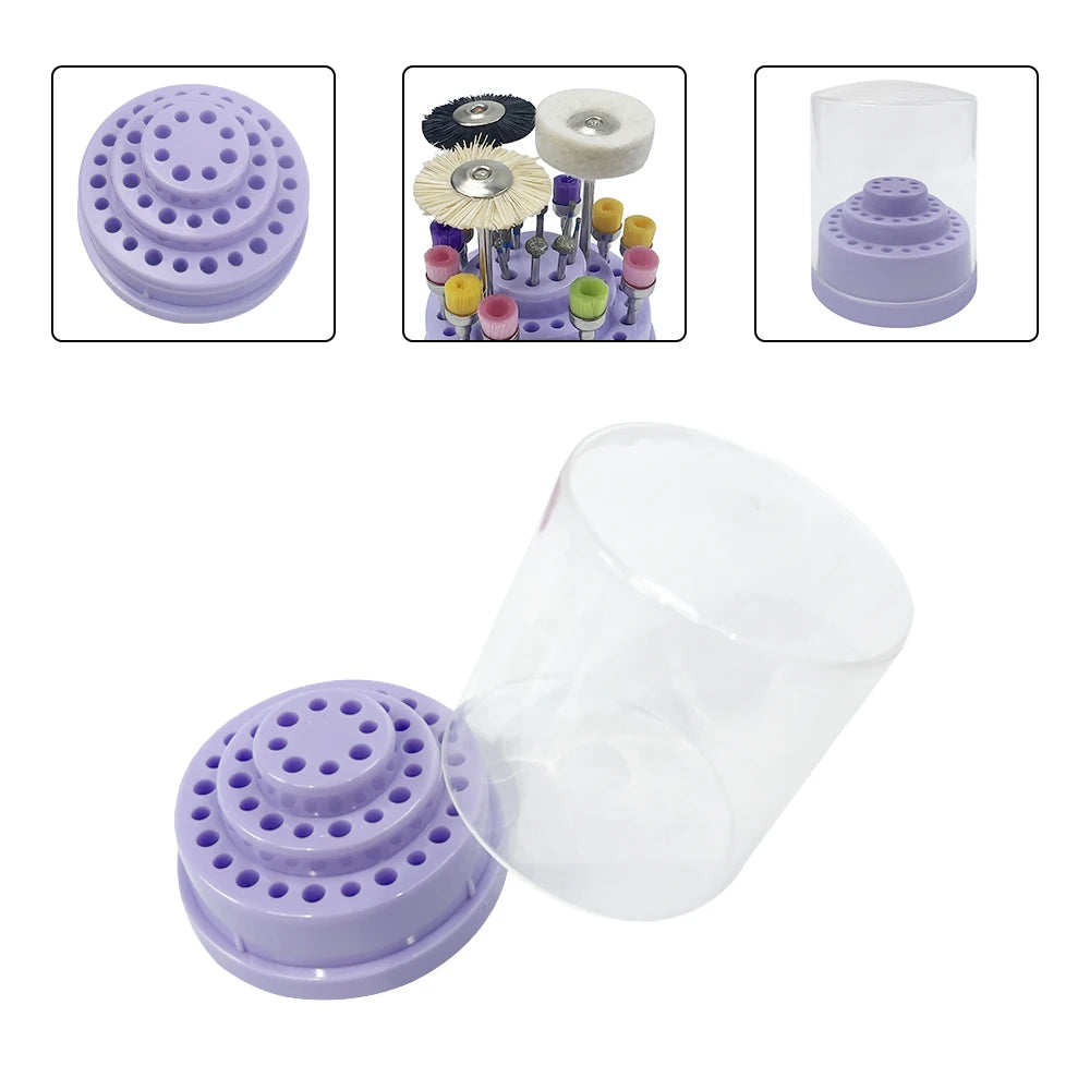 48 Holes Dental Disinfection Box Bur Drill Diamond Placement Box Burs Block Sterilization Case Holder Dentistry Lab Instruments