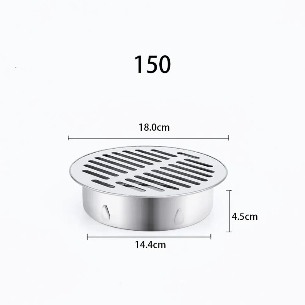 Stainless Steel Balcony Drainage Roof Round Floor Drain Cover Rain Pipe Cap Garden Outdoor Roof Anti-blocking Floor Strainer annizon.com