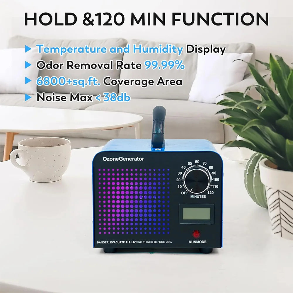 Ozone Generator 60000mg/h High Capacity Ozone Machines for Home and Commercial Use Car Basement Offices Smoke and Pet Room