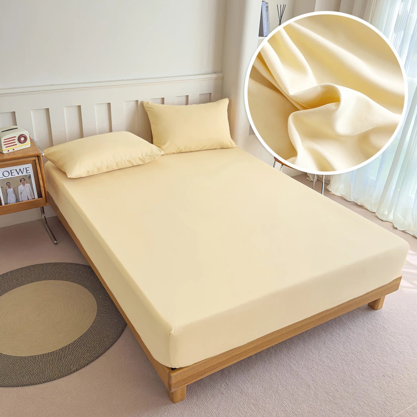 90/120/150/180x200 Fitted Bed Sheet With Elastic Band Solid Color Mattress Covers Protector Single Double King Beds 100% Polyest annizon.com