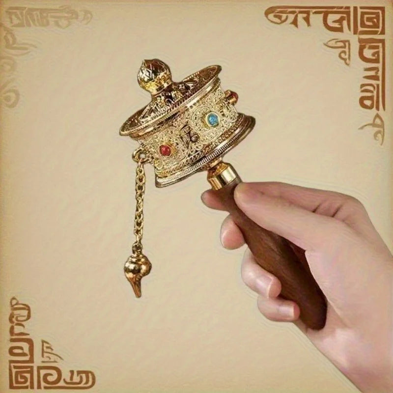 Portable Tibetan Singing Bowl | Six Auspicious Sounds, for Yoga,Puja, Home Decor |Traditional Design,Spiritual Mantra Instrument