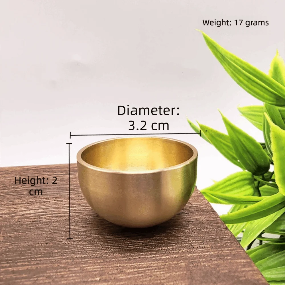 Handmade Brass Mini Singing Bowl Sanskrit Portable Brass Singing Bowl Copper Striker Ball Buddha Instrument
