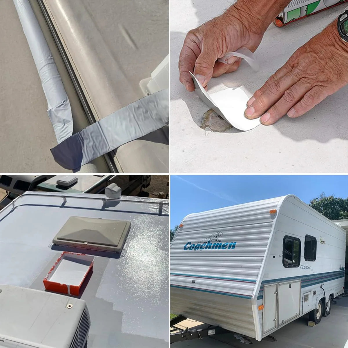 1 Roll RV Roof Tape Waterproof for RV Repair, Window, Boat Sealing, Truck And Trailer Roof Sealant RV Butyl Tape annizon.com