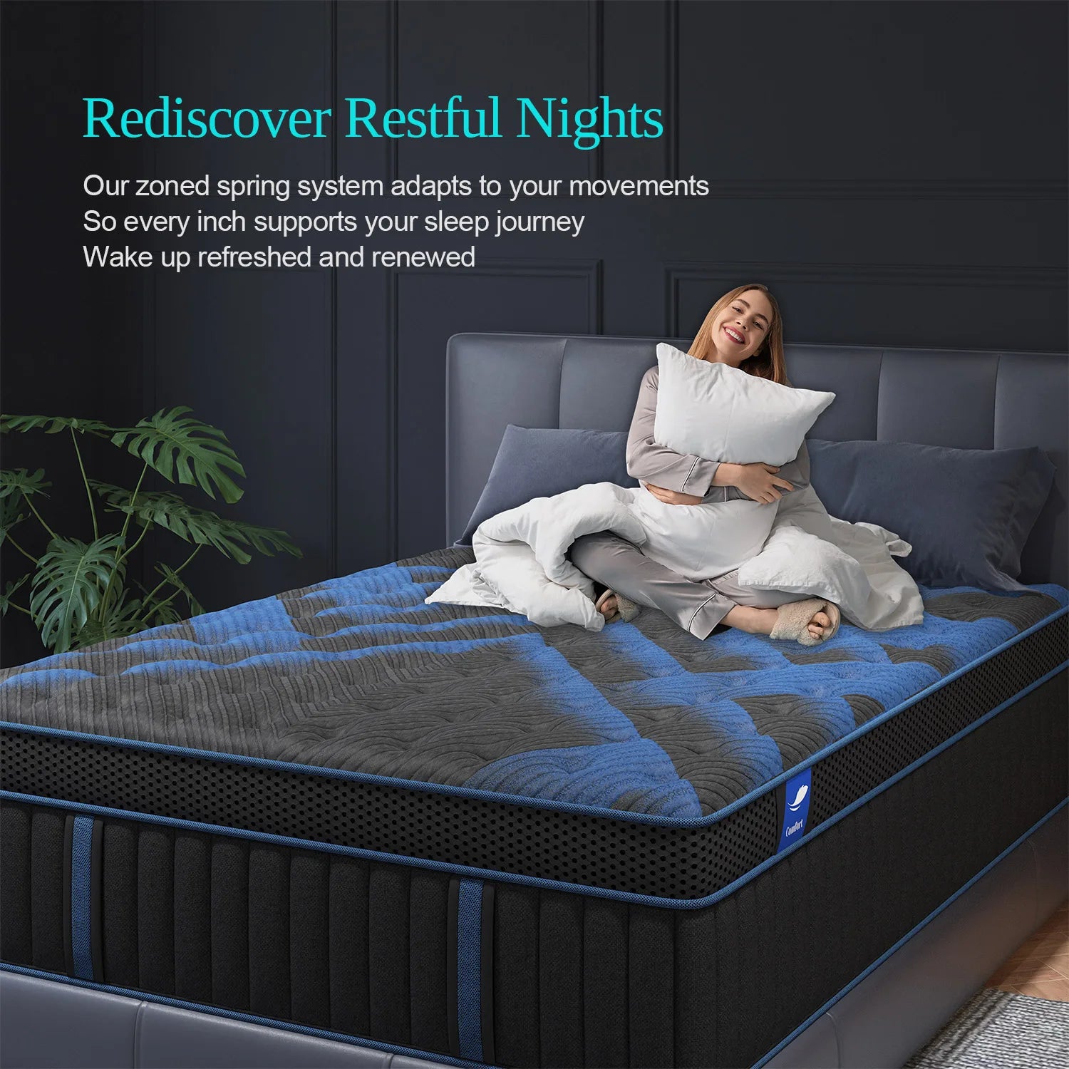 12"Gel Memory Foam Hybrid Pocket Spring Mattress Twin Full Queen King Bed Mattress In A Box, Medium Firm Motion Isolation annizon.com