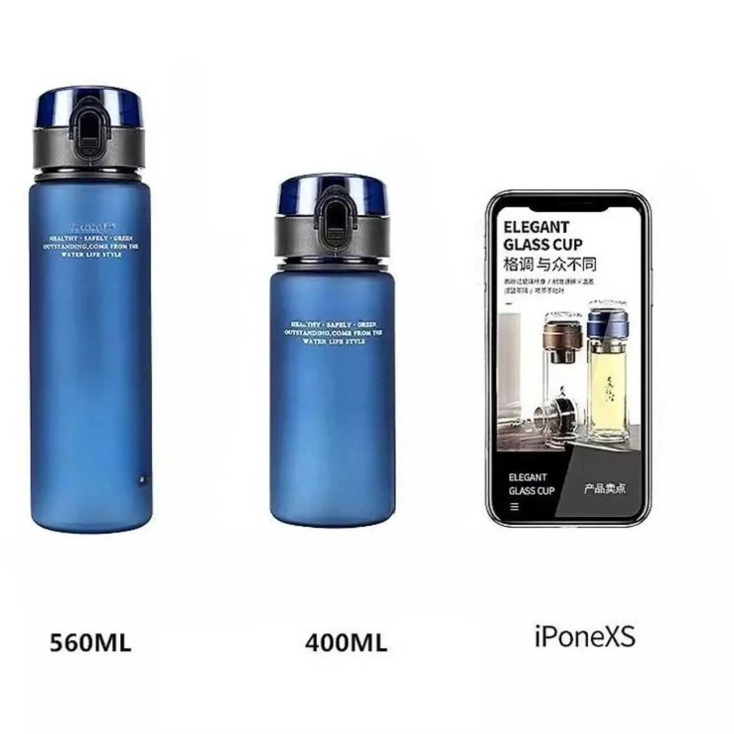 Sports Water Bottle Leak-Free 400ml 560ml BPA Free