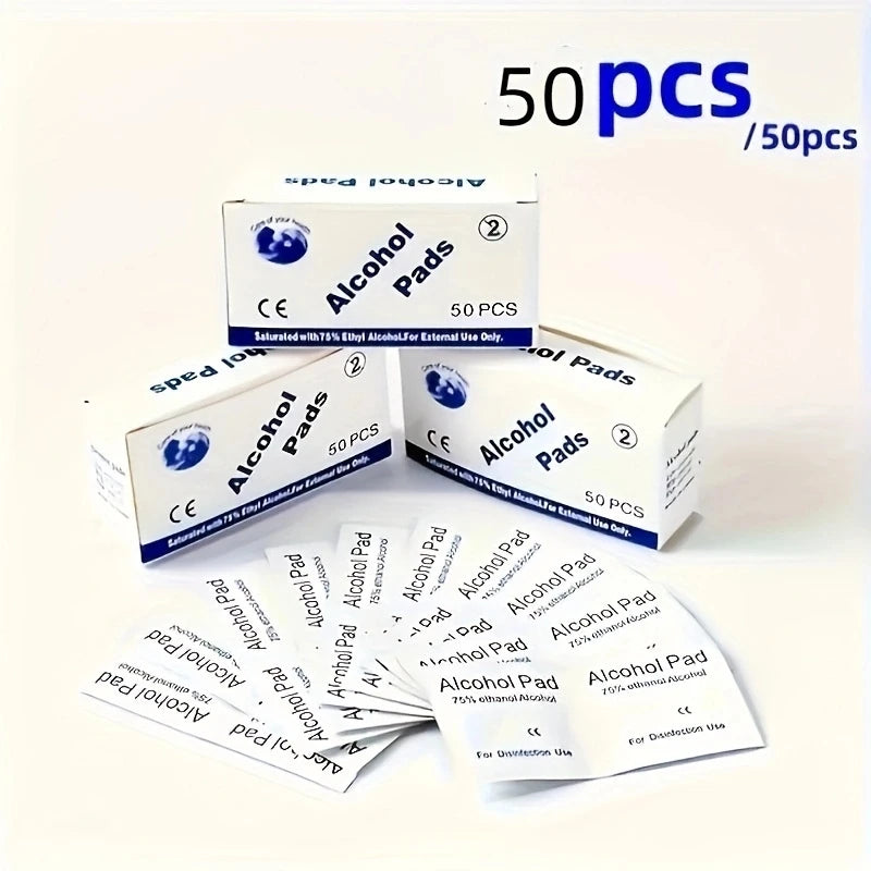 Disposable 75% alcohol swab for wound disinfection, essential first aid box supplies for home disaster preparedness.