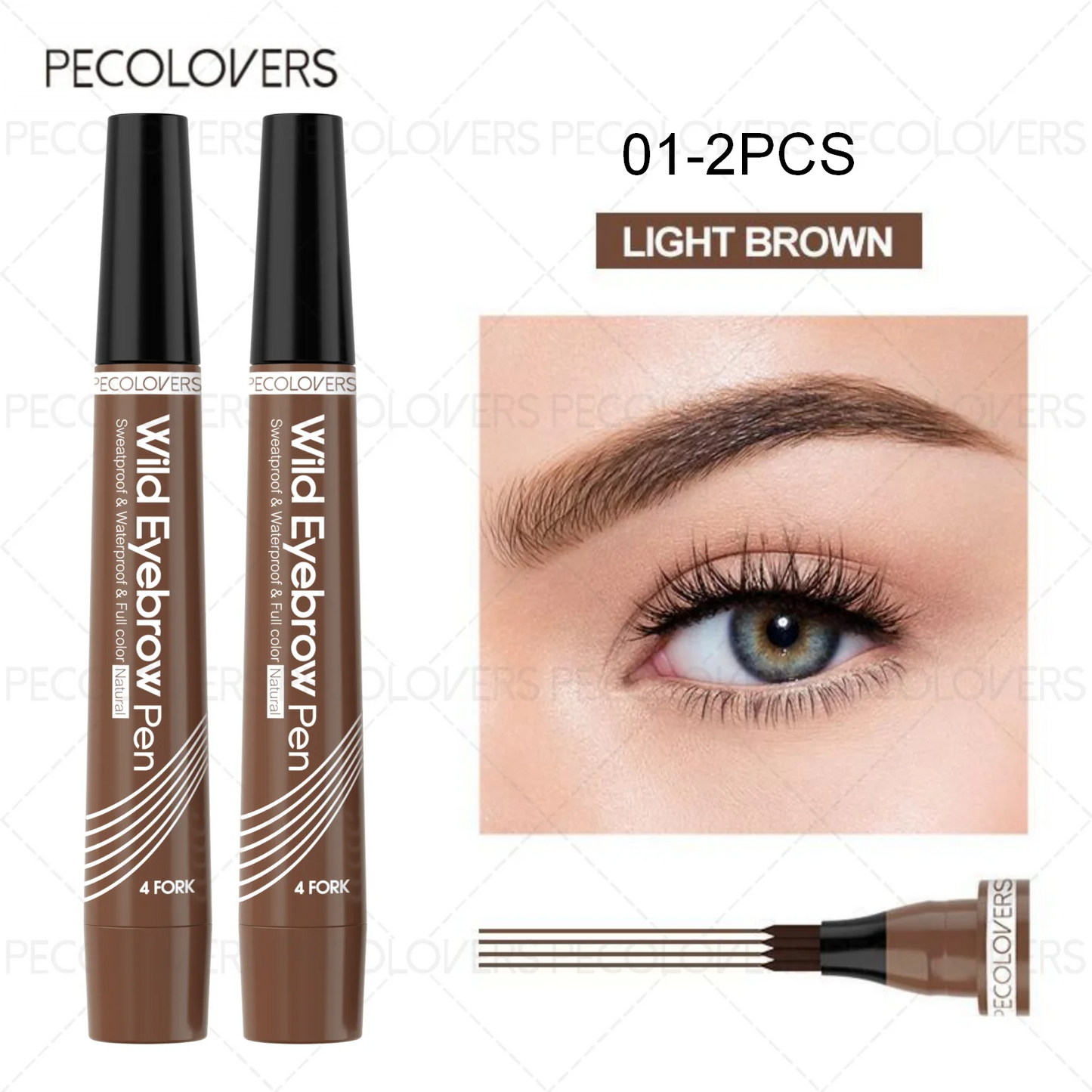 6 Colors 1pc Eyebrow Pen Waterproof 4 Split Tip Eyebrows Pen Eyebrow Tattoo Pen Waterproof Liquid Black Eyebrow Makeup Pencil annizon.com