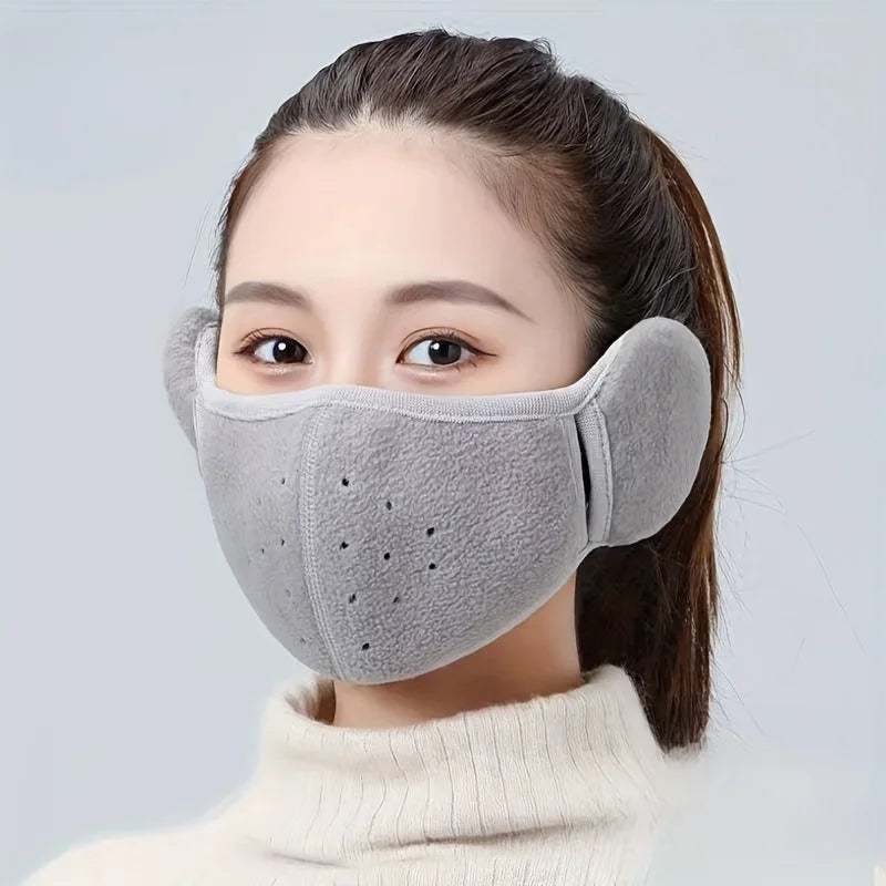 1pc-Winter Mask Warm Mask, Full Cover Face Mask Outdoor Windproof Mask, Breathable Thickened Dustproof Reusable Mask ﻿