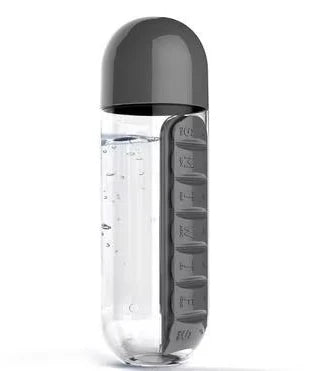 Water Bottle with Pill Box Organizer - 650ml