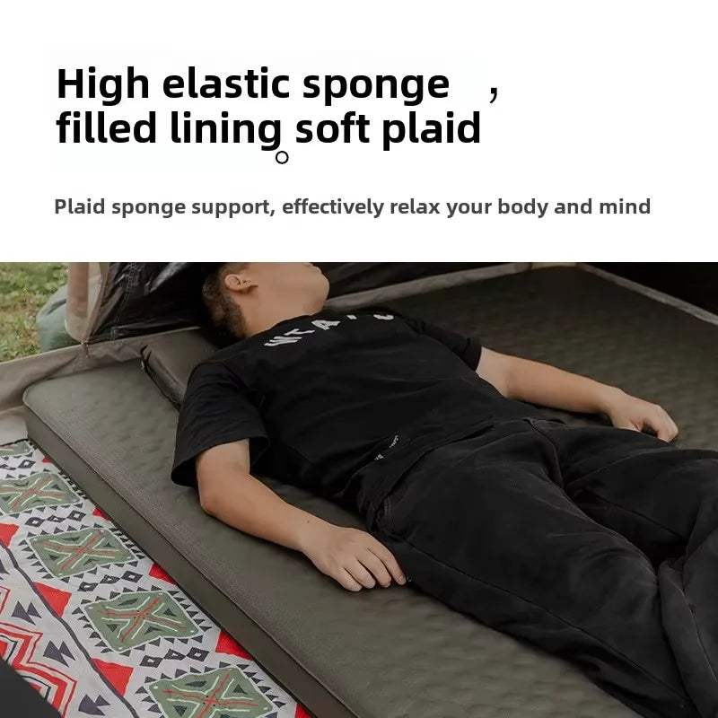 Mountainhiker Outdoor Inflatable Cheese Mattress Furnitures Special Sponge Upgrade Edition 10CM Portable Family Sleeping Pad Mat annizon.com